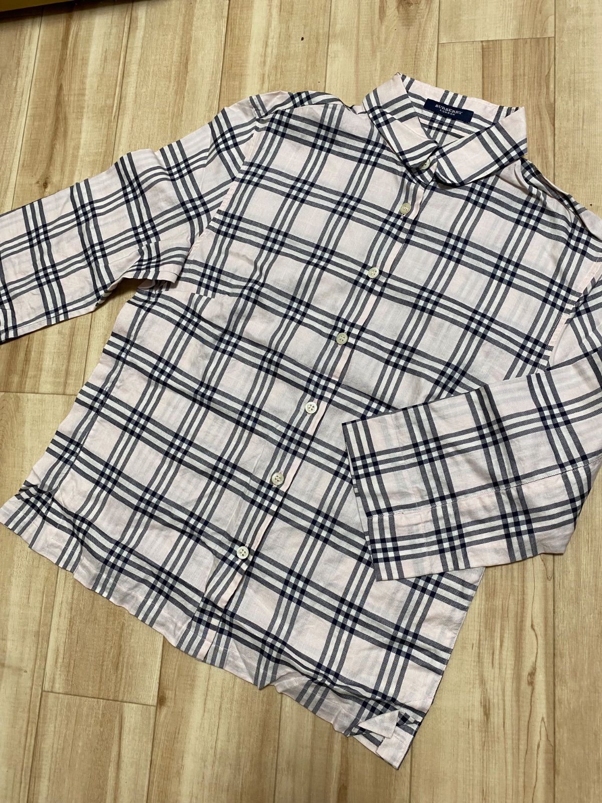 BURBERRY バーバリー ノバチェック柄 長袖シャツ ピンク S〜Mサイズ