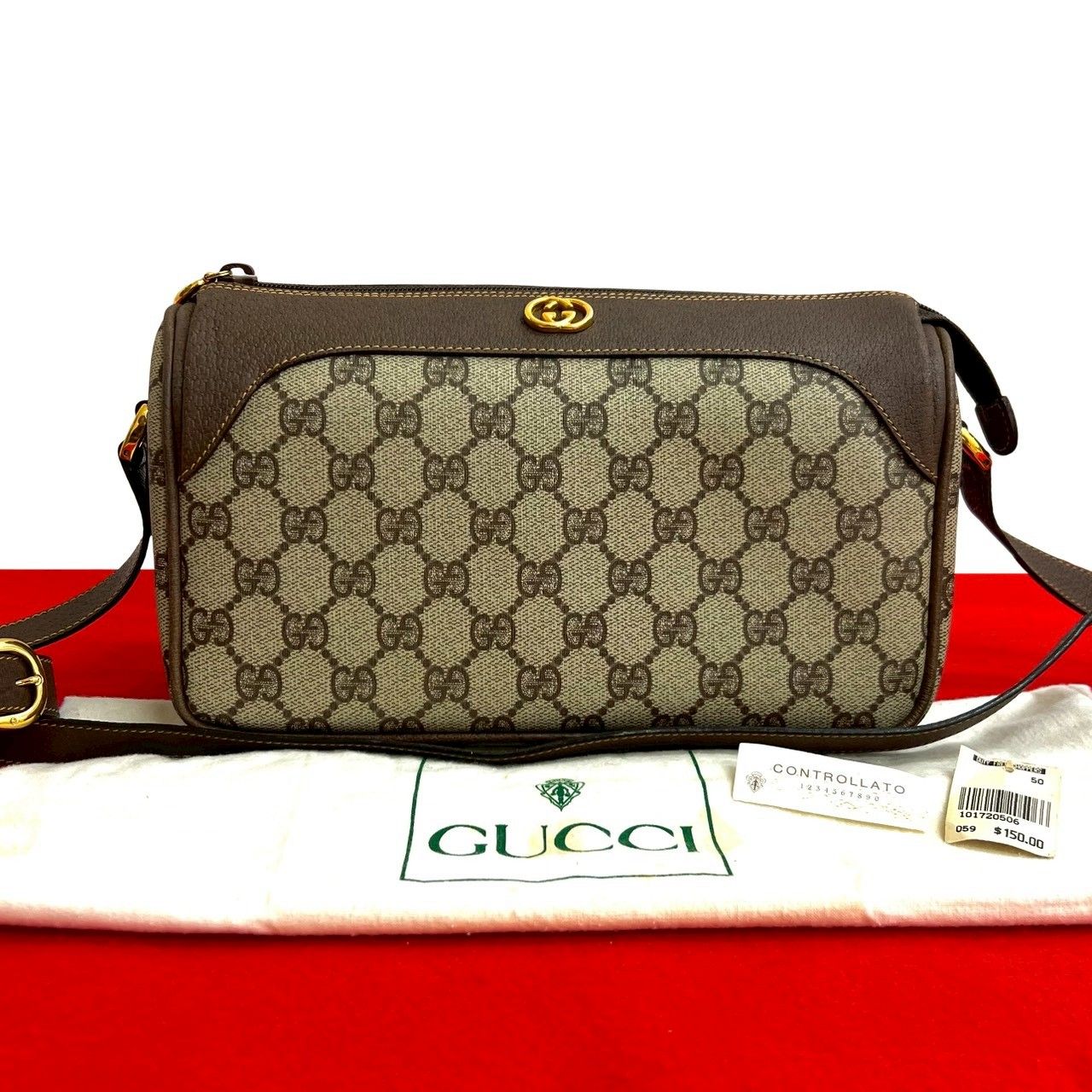 未使用保管品 袋付き GUCCI グッチ オールドグッチ ヴィンテージ GG