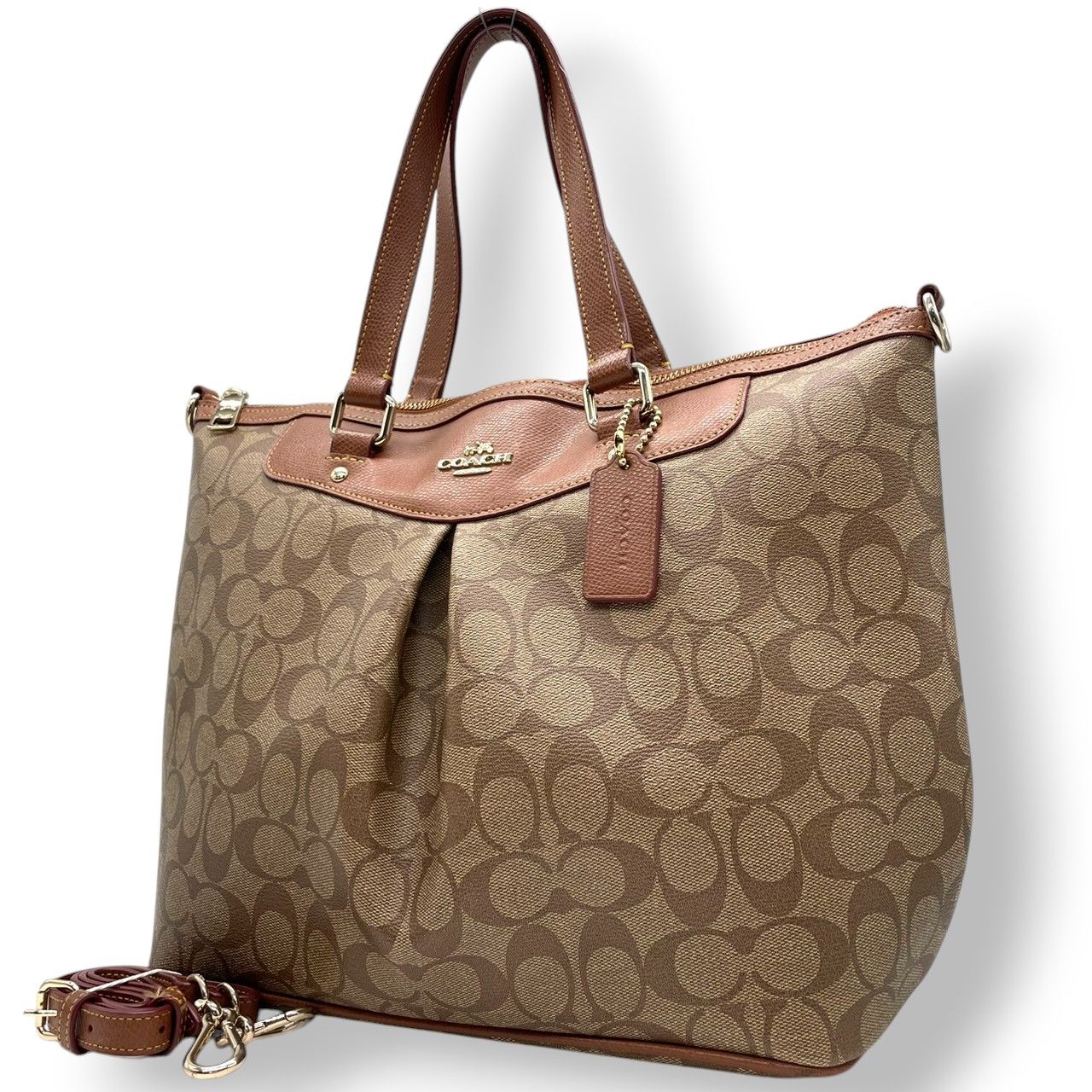 未使用級】コーチ COACH シグネチャー 2WAY トートバッグ ショルダー