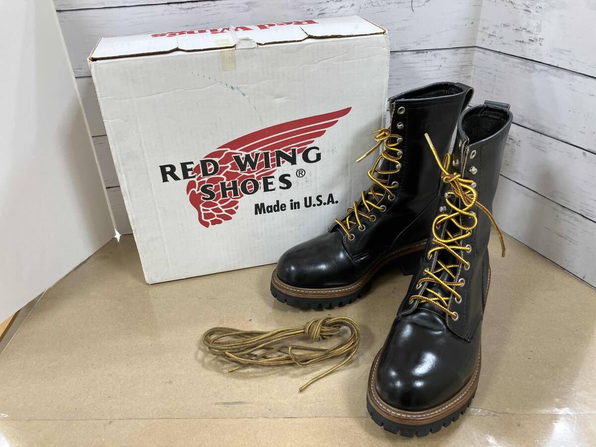 Red Wings 黒レザーブーツ RED WING レッドウィング LOGGER BOOTS 