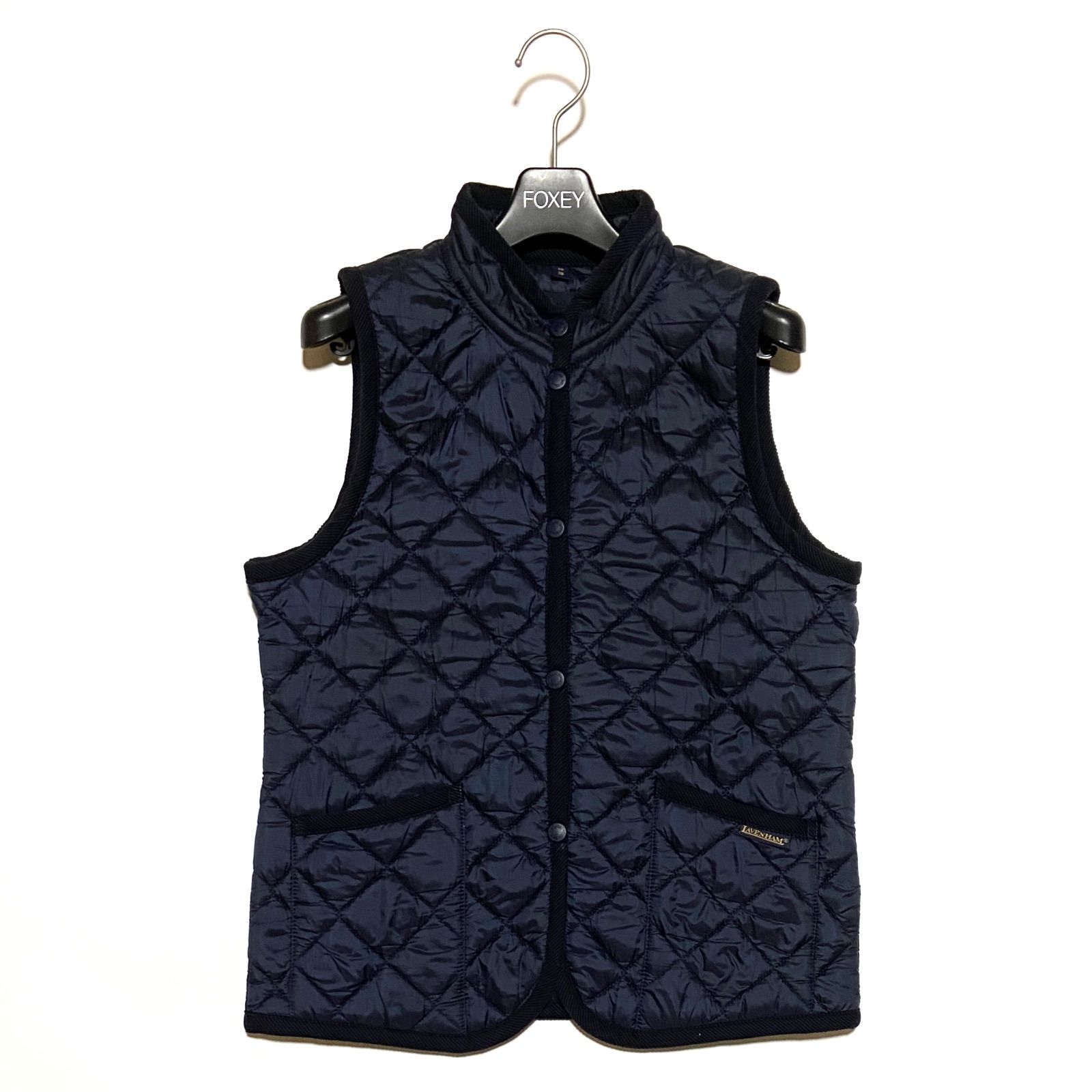 LAVENHAM ラベンハム キルティングベスト 中綿 コットン ネイビー 38