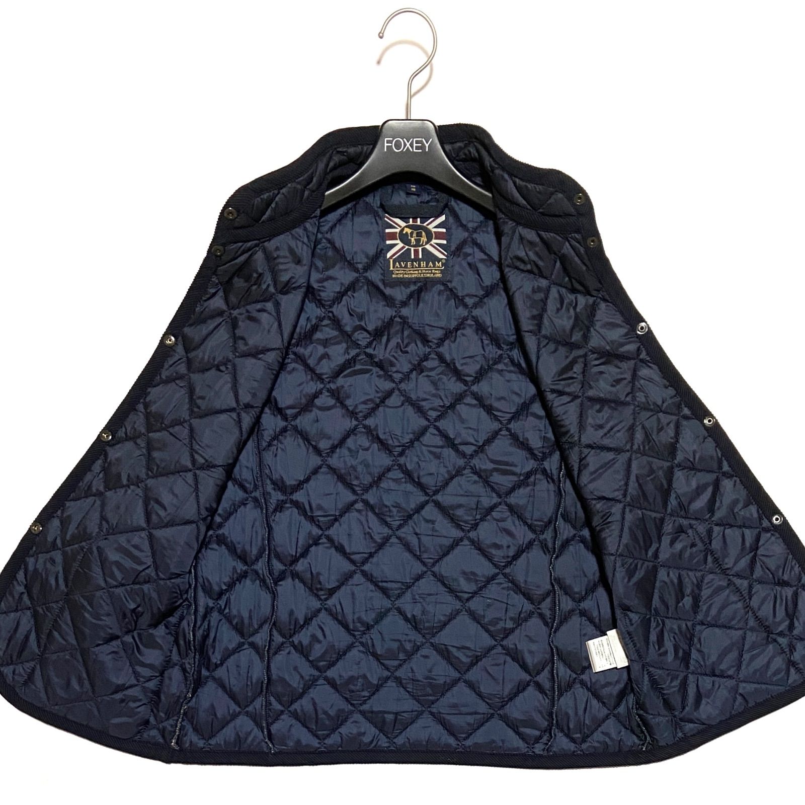LAVENHAM ラベンハム キルティングベスト 中綿 コットン ネイビー 38