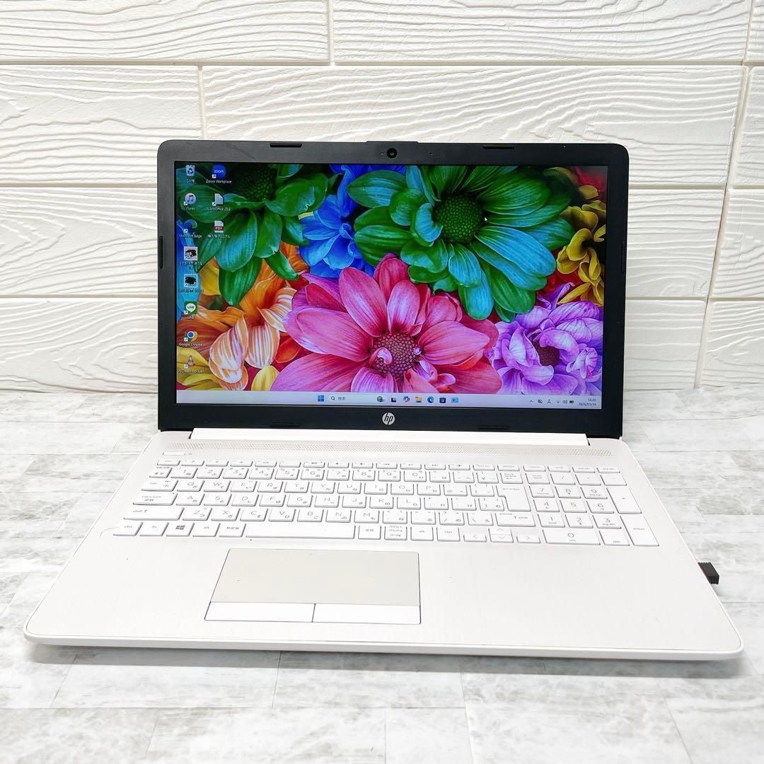 カメラ・DVDマルチ・メモリ8GB・Windows11・ホワイトノートパソコン 爆速SSD✨windows11 ノートパソコン✨フルHD カメラ DVD hp テンキー