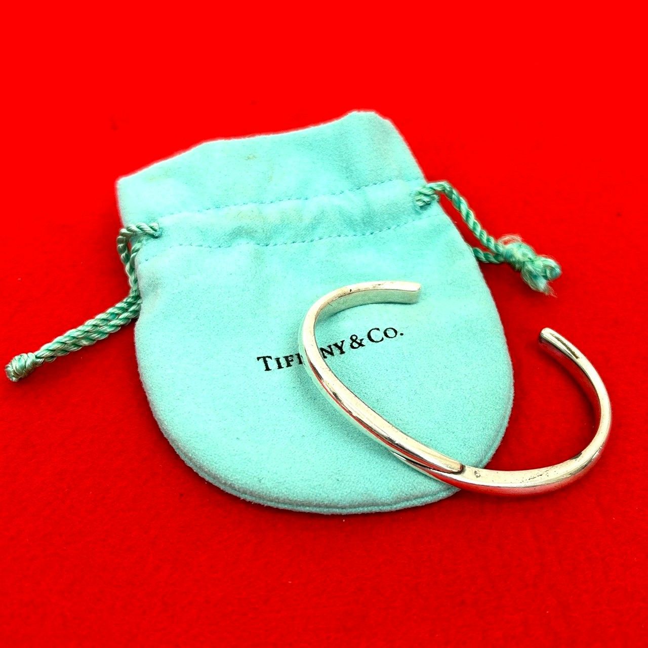 極 美品 袋付き TIFFANY&Co. ティファニー シルバー925 バングル