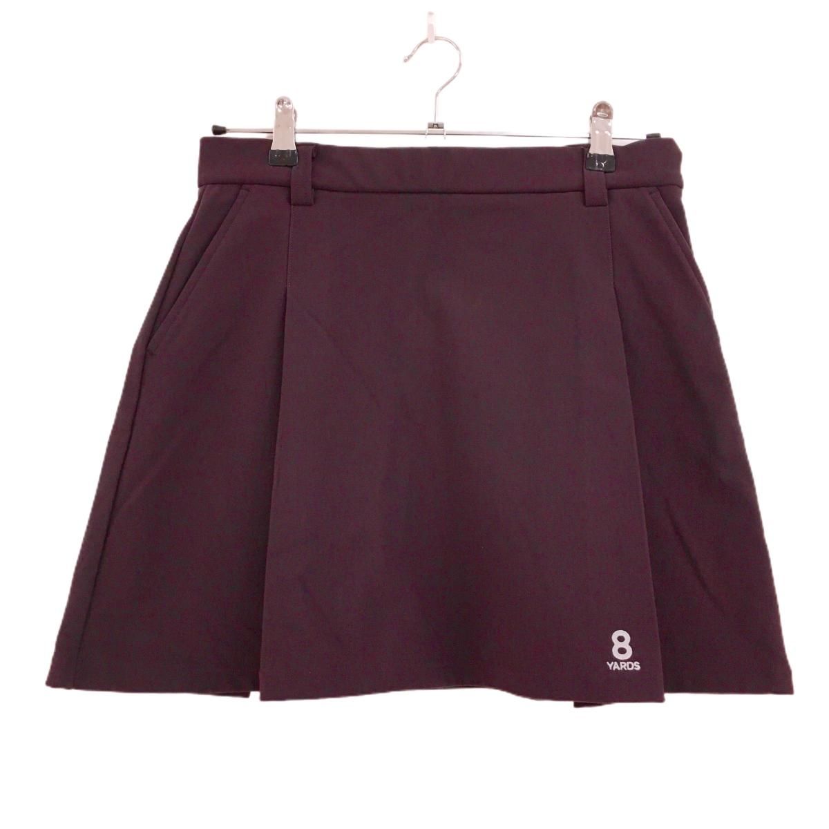 超美品】ハチヤーズ スカート ボルドー系 ロゴグレー 裏起毛
