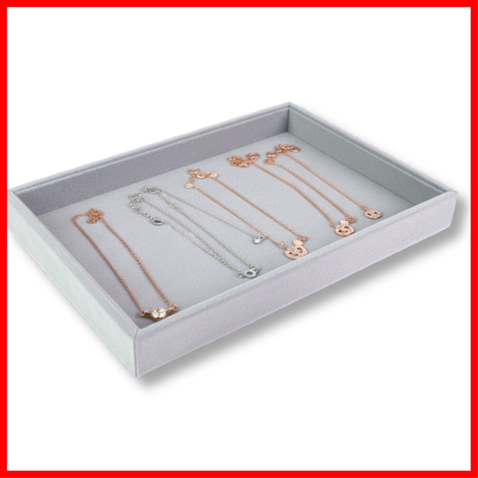 AZNABLE アクセサリートレイ おしゃれ ジュエリートレイ ベロア トレイ