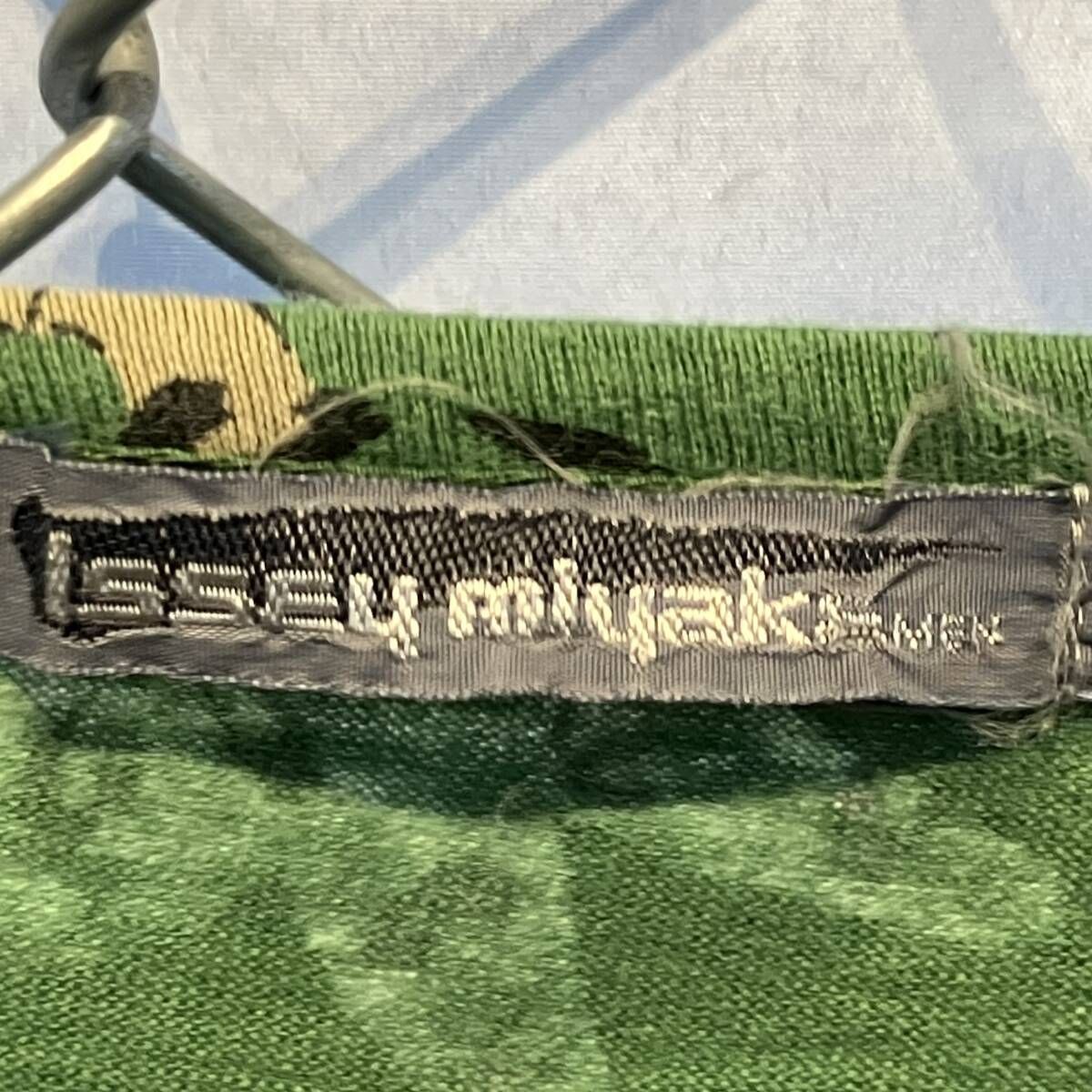 80s ISSEY MIYAKE 半袖Tシャツ 筆タグ ヒョウ size M グリーン