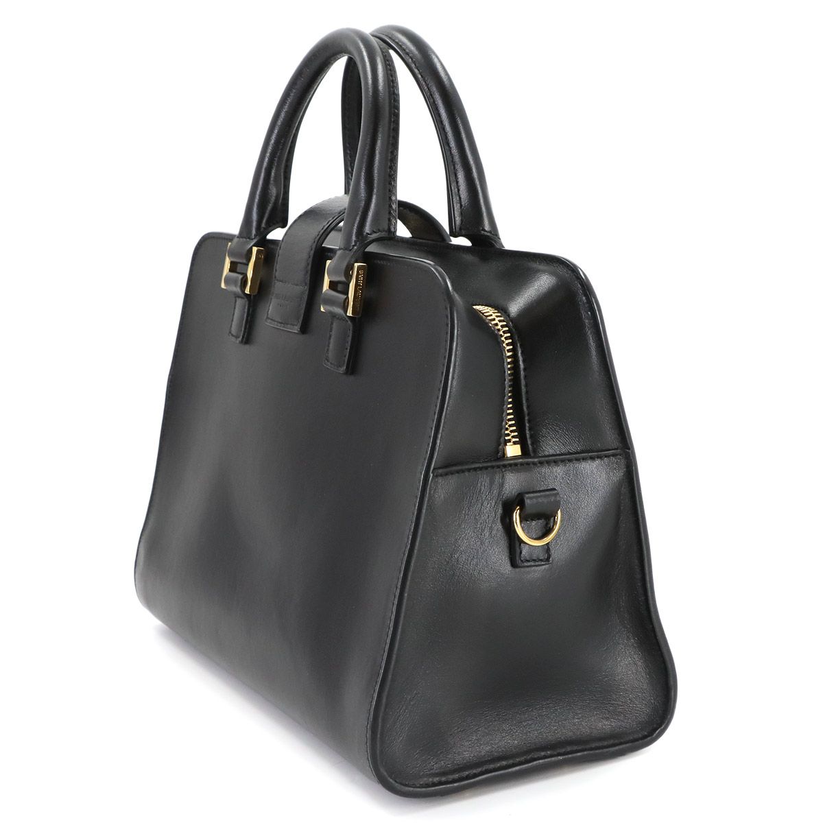 YSL サンローラン　黒レザーハンドバッグ　ベイビーカバス SAINT LAURENT - サンローラン SAINT LAURENT ベイビーカバス