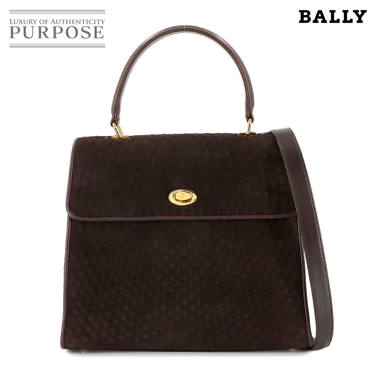 美品 バリー BALLY キルティング 2way ハンド ショルダー バッグ  