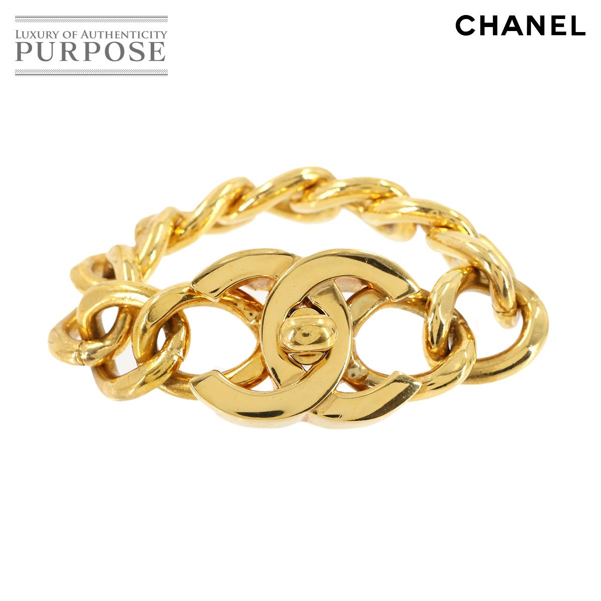 CHANELシャネルヴィンテージゴールドブレスレット CHANEL（シャネル） ココマーク ターンロック ブレスレット ゴールド