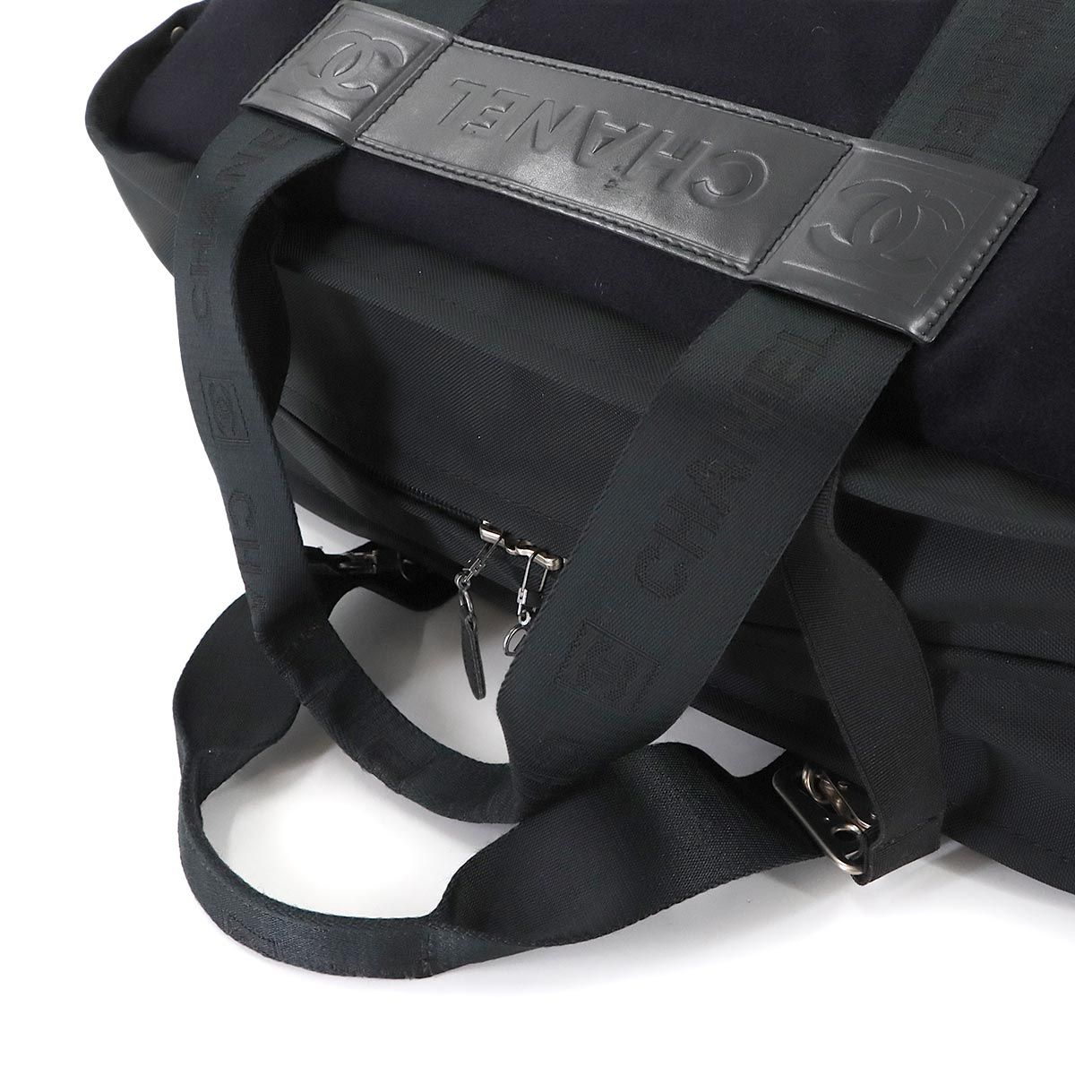 シャネル CHANEL スポーツライン ボストン バッグ ナイロン ウール