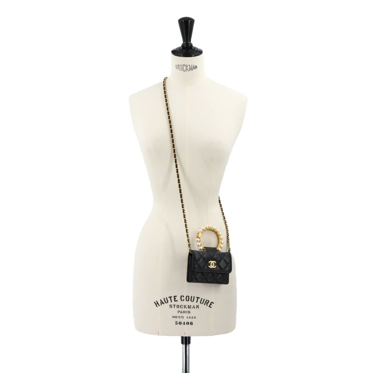 未使用 展示品 シャネル CHANEL ミニ マトラッセ パールハンドル 2way