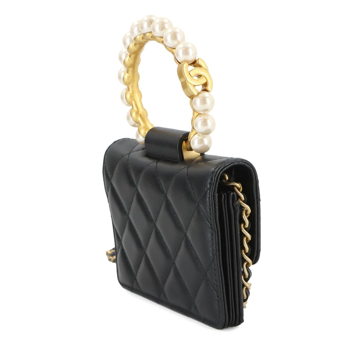 未使用 展示品 シャネル CHANEL ミニ マトラッセ パールハンドル 2way 