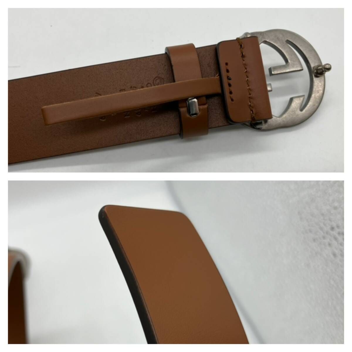 GUCCI ダイヤモンドパイソンベルト アンティークブラウン 箱付き 直営