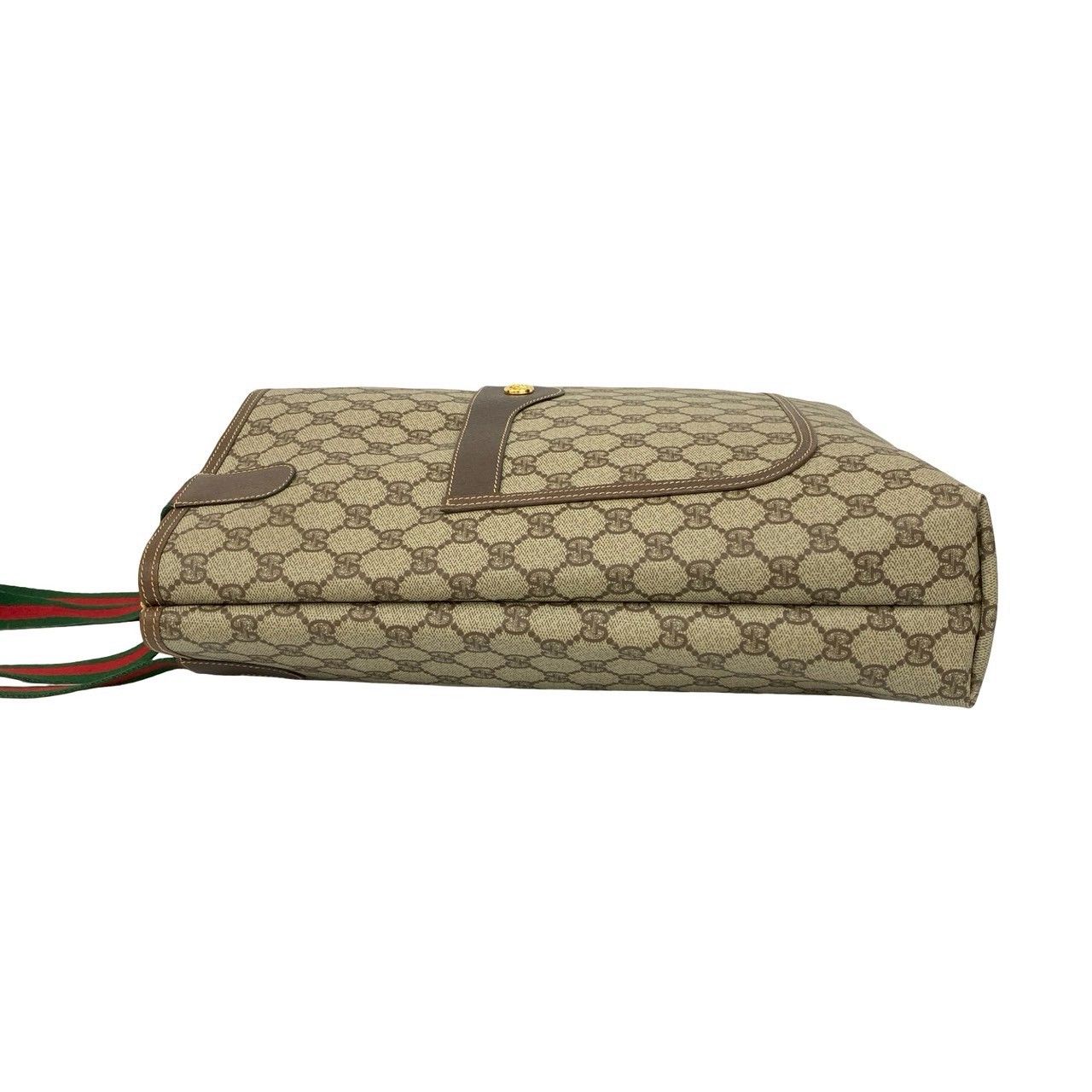 グッチ （ GUCCI）ブラウンレザー シェリーライン ロゴ金具 ハンドバッグ グッチ （ GUCCI）ブラウンレザー シェリーライン ロゴ金具