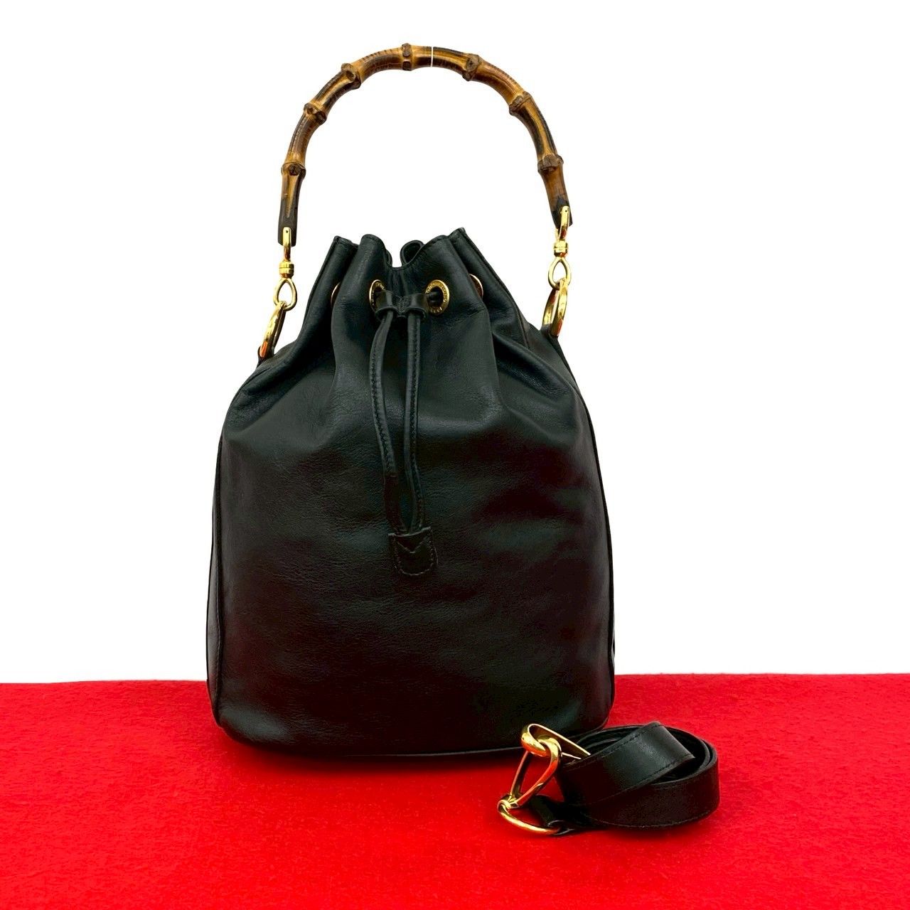 極 美品 GUCCI グッチ オールドグッチ ヴィンテージ バンブー ロゴ