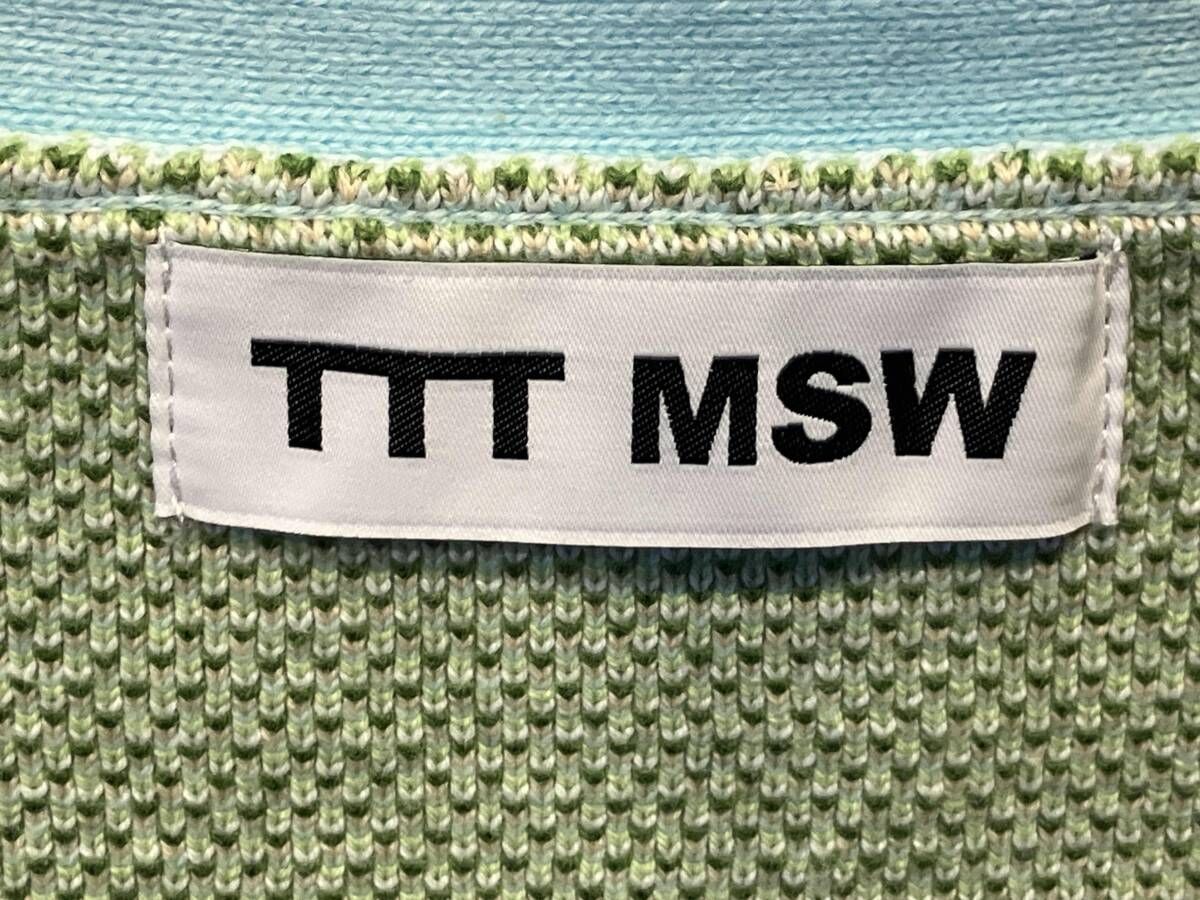 TTT MSW ティー 22AW ROSE JACQUARD カーディガン ライトブルー サイズ