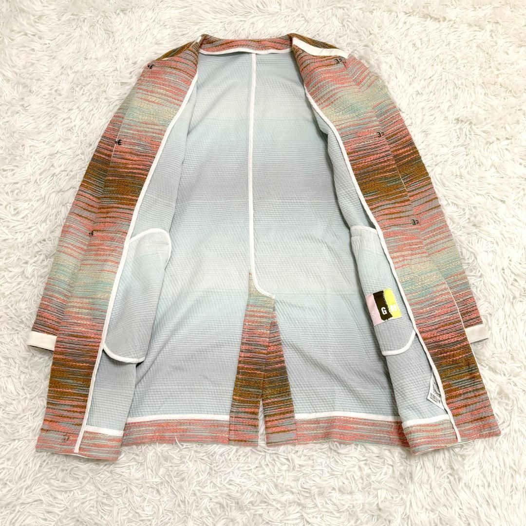 美品】 MSGM ノーカラー ロングジャケット コート ツイード 38 - メルカリ