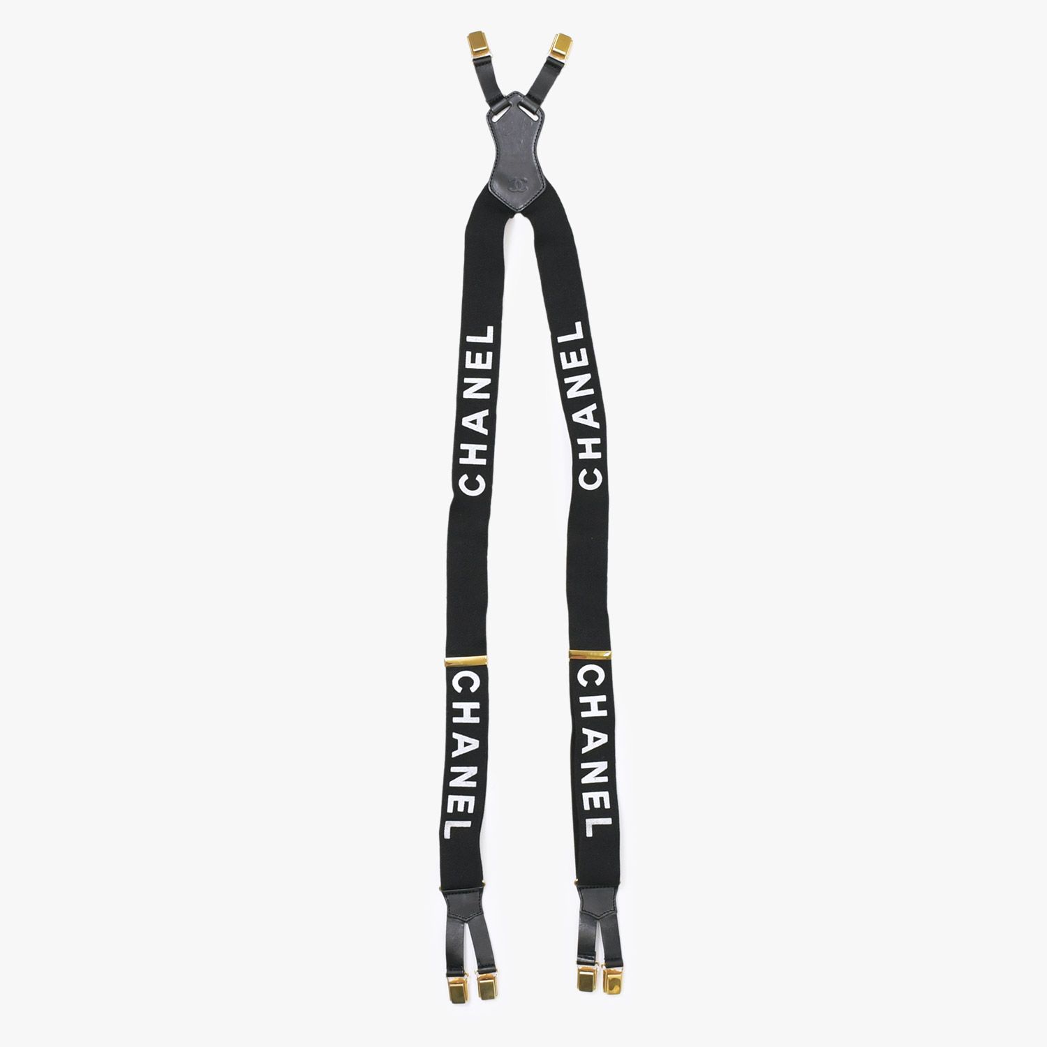 極美品 CHANEL シャネル サスペンダー ロゴマーク ヴィンテージ ゴム