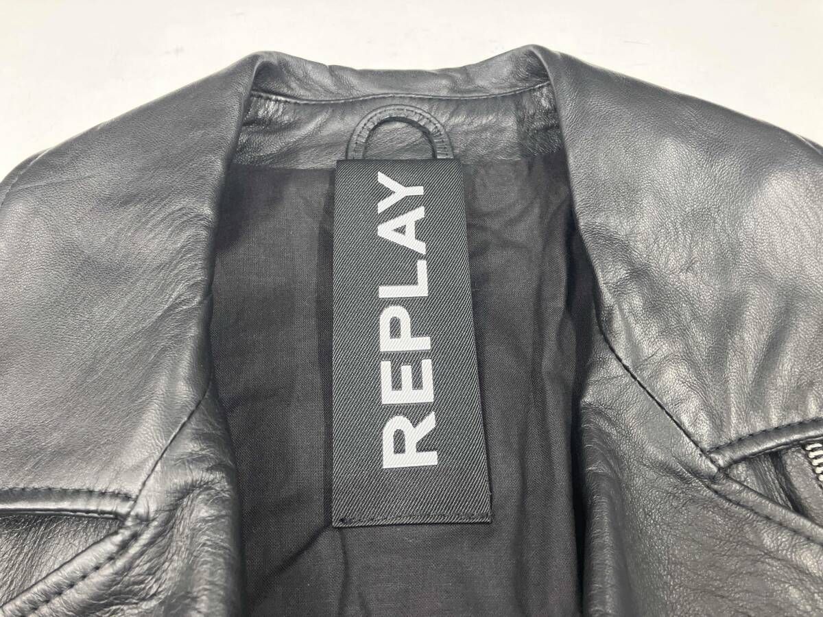 REPLAY リプレイ ダブルライダースジャケット ラムレザー MADE IN