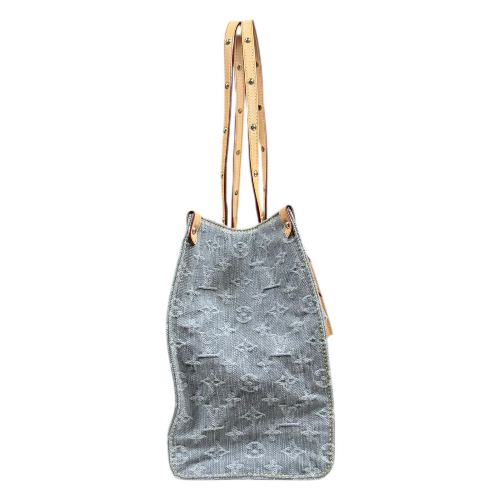 ルイヴィトン オンザゴーMM モノグラムデニム ショルダーバッグ