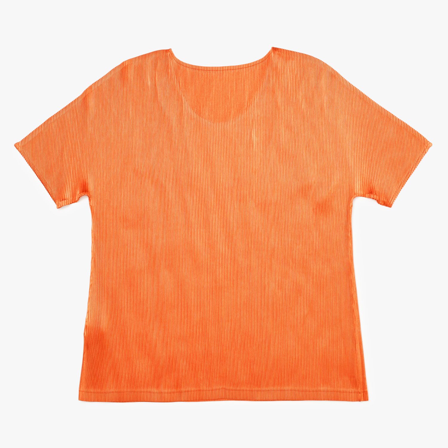 PLAIS PLAIS プリーツTシャツ オレンジ　サイズ3 極美品 PLEATS PLEASE ISSEY MIYAKE プリーツプリーズイッセイミヤケ