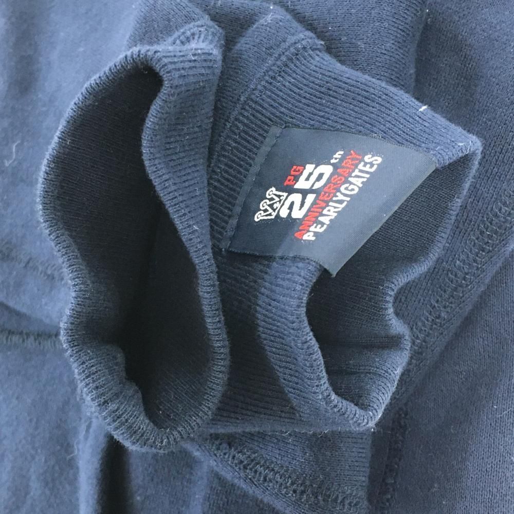 美品】パーリーゲイツ ジップパーカー ネイビー×白 フロッキーワッペン