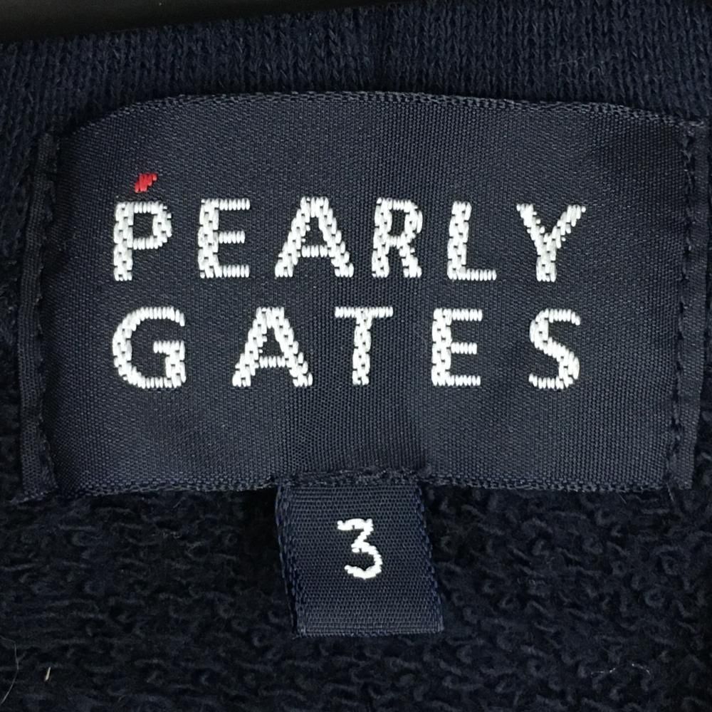 美品】パーリーゲイツ ジップパーカー ネイビー×白 フロッキーワッペン