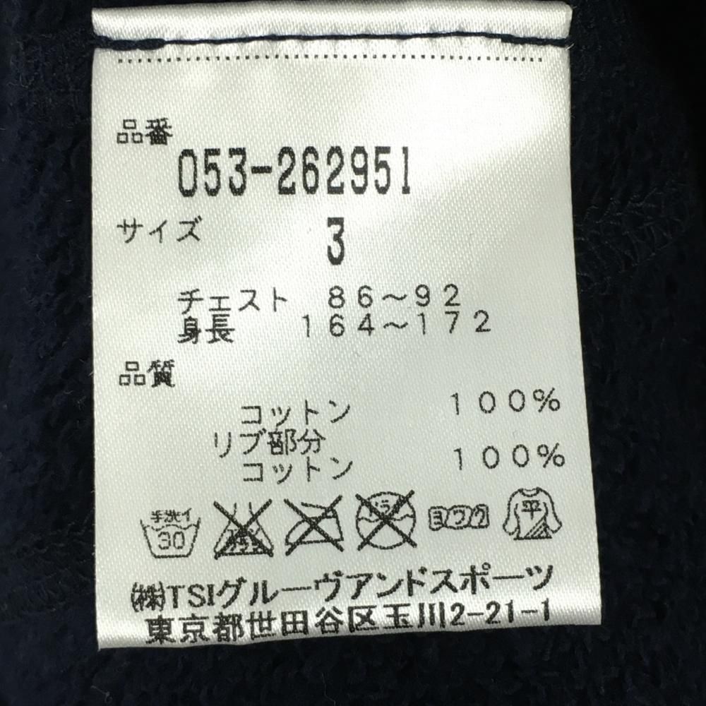 美品】パーリーゲイツ ジップパーカー ネイビー×白 フロッキーワッペン