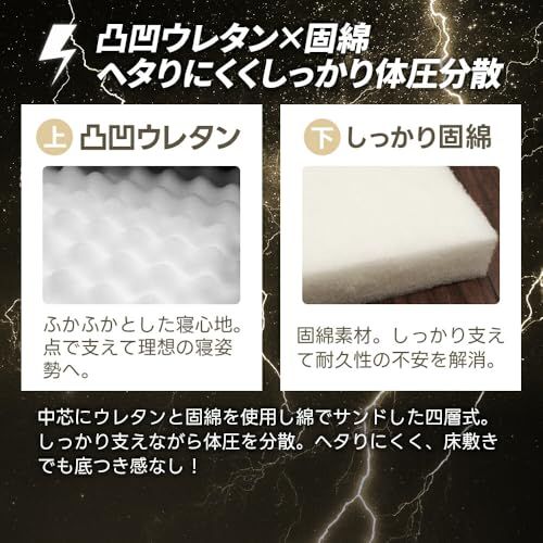 ごろ寝マット セミシングル 70×180cm 【しっかり四層厚み9cm！本気の