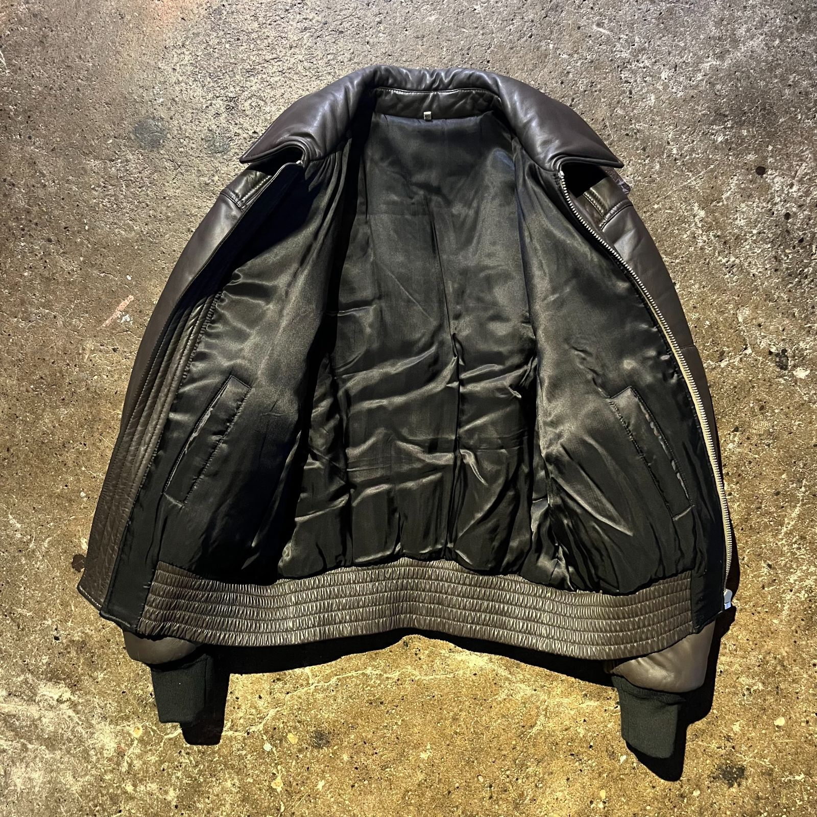 Maison Margiela ⑩ 16aw ラムレザーボンバージャケット 46 中綿