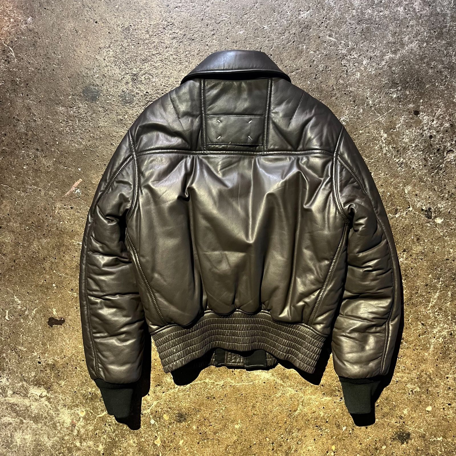 Maison Margiela ⑩ 16aw ラムレザーボンバージャケット 46 中綿