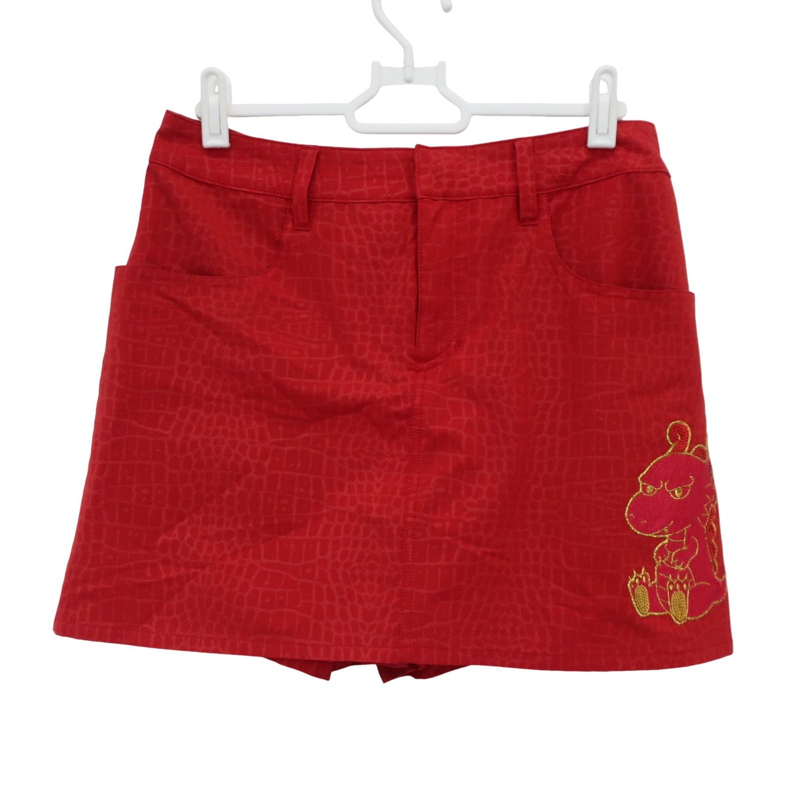 タグ付き新品　ダンスウィズドラゴン　ゴルフ フレアスカート風パンツ 赤 美品】Dance With Dragon(ダンスウィズドラゴン) キュロットスカート