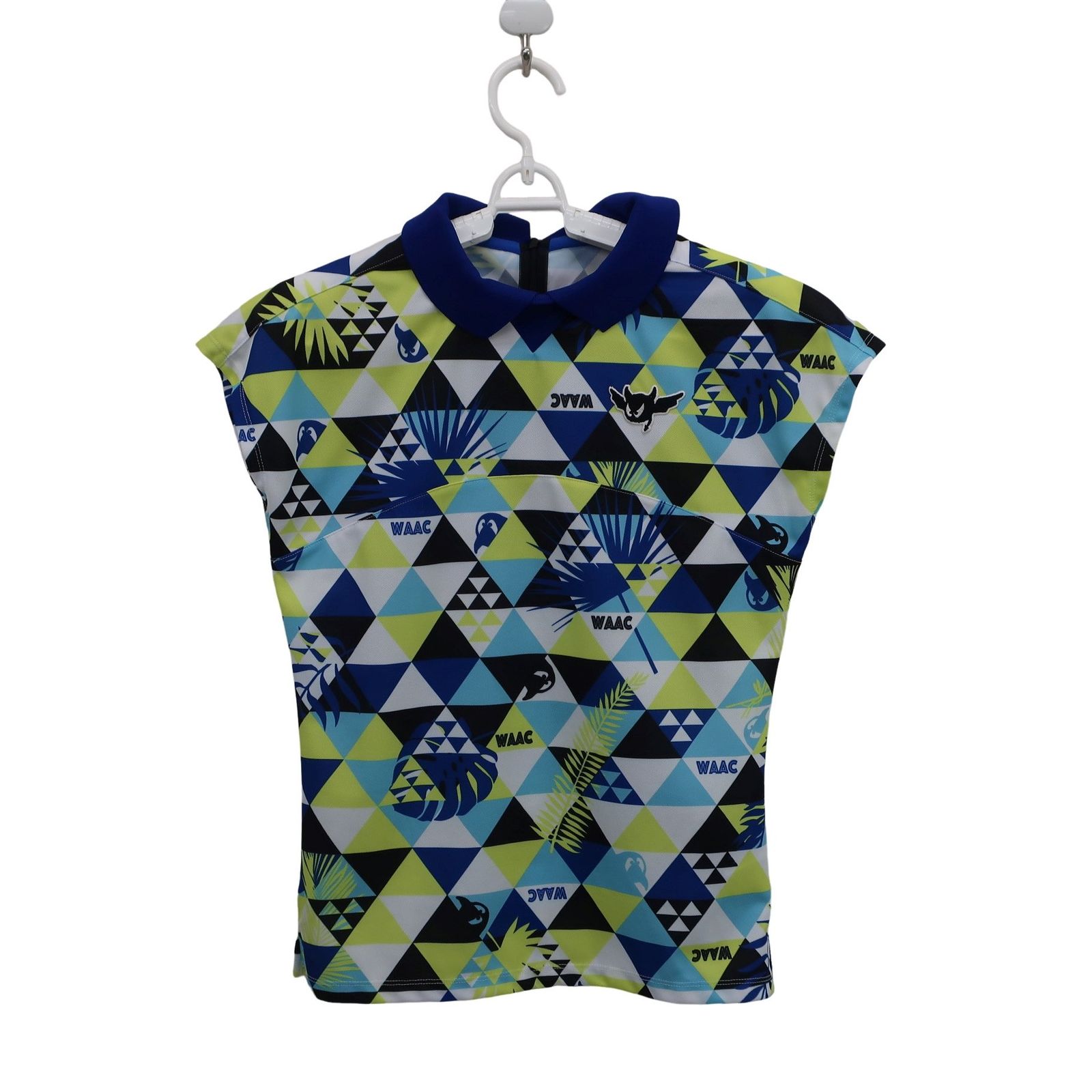 美品】WAAC(ワック) ポロシャツ 青系総柄 レディース 1 072222056-0083