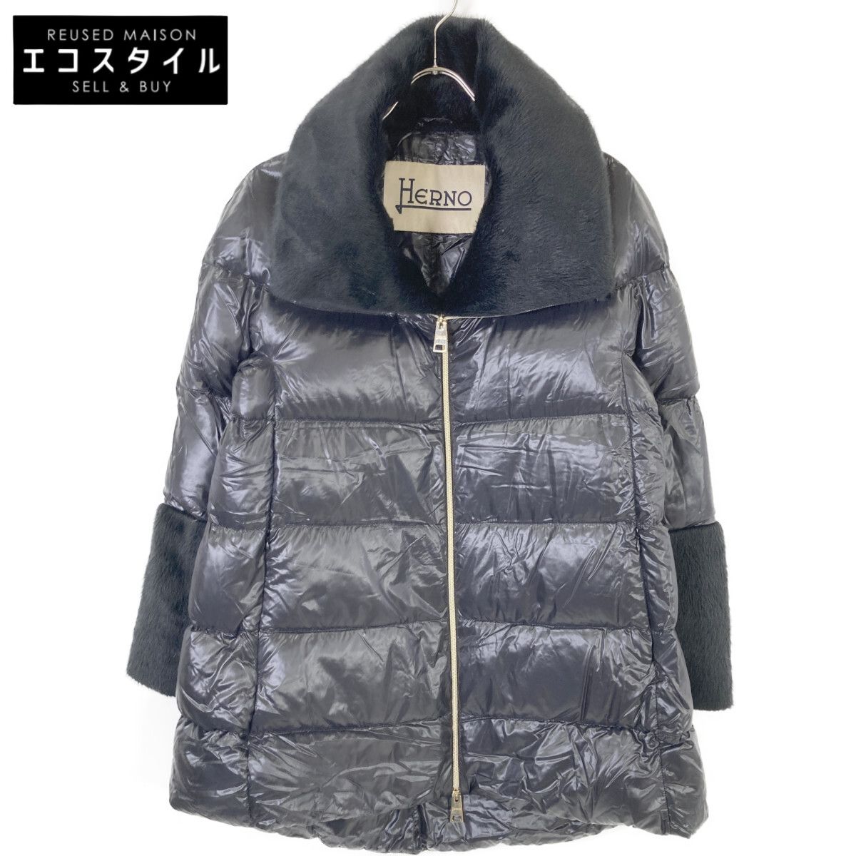 HERNO ヘルノ PI1132D ﾌﾞﾗｯｸ ｴｺﾌｧｰ ﾅｲﾛﾝ ﾀﾞｳﾝｼﾞｬｹｯﾄ 42 - メルカリ