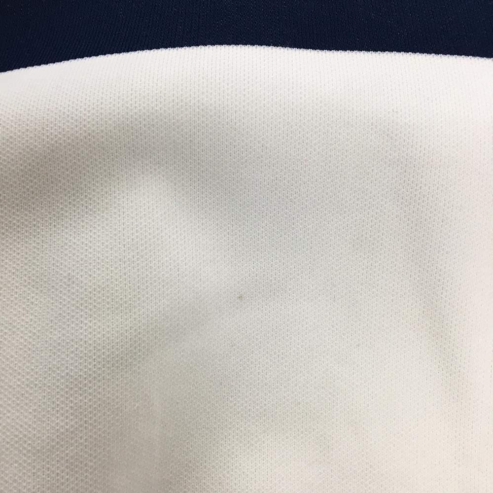 超美品】TFW49 襟付セーター 白×ネイビー ロゴ 抗ピリング性 UVカット