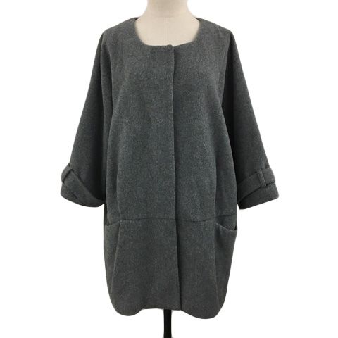 アンタイトル UNTITLED コート ノーカラー シングル ミドル コクーン