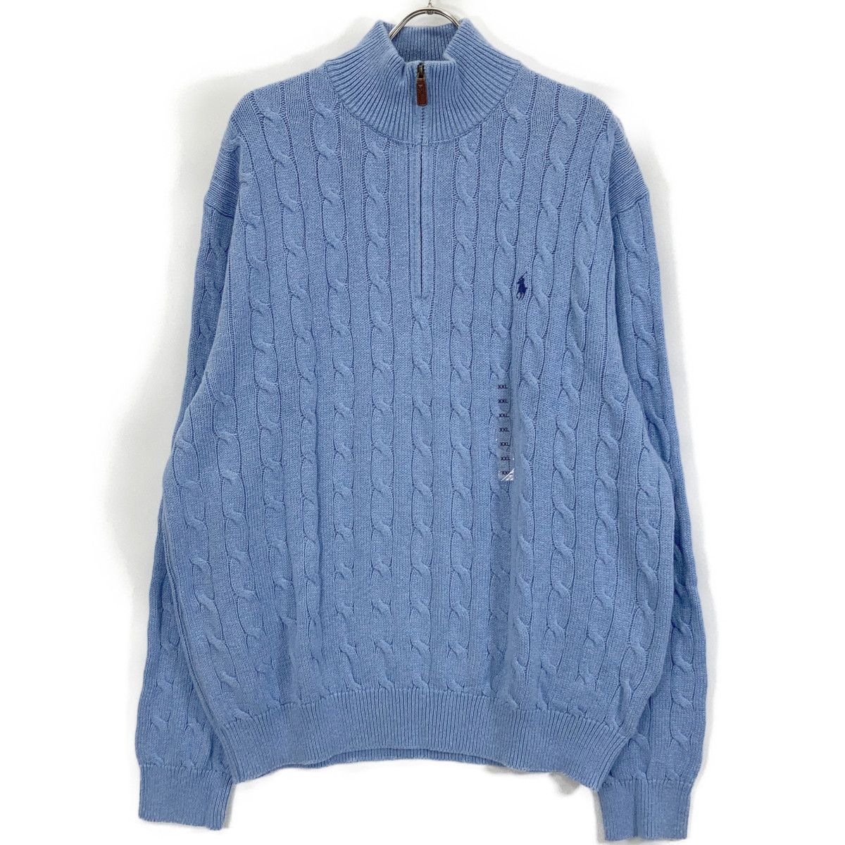 【未使用品】ポロラルフローレン ハーフジップケーブルニット ブラック Sサイズ POLO RALPH LAUREN ポロ ラルフローレン ﾗｲﾄﾌﾞﾙｰ ﾊｰﾌｼﾞｯﾌﾟ ｹｰﾌﾞﾙﾆｯﾄ