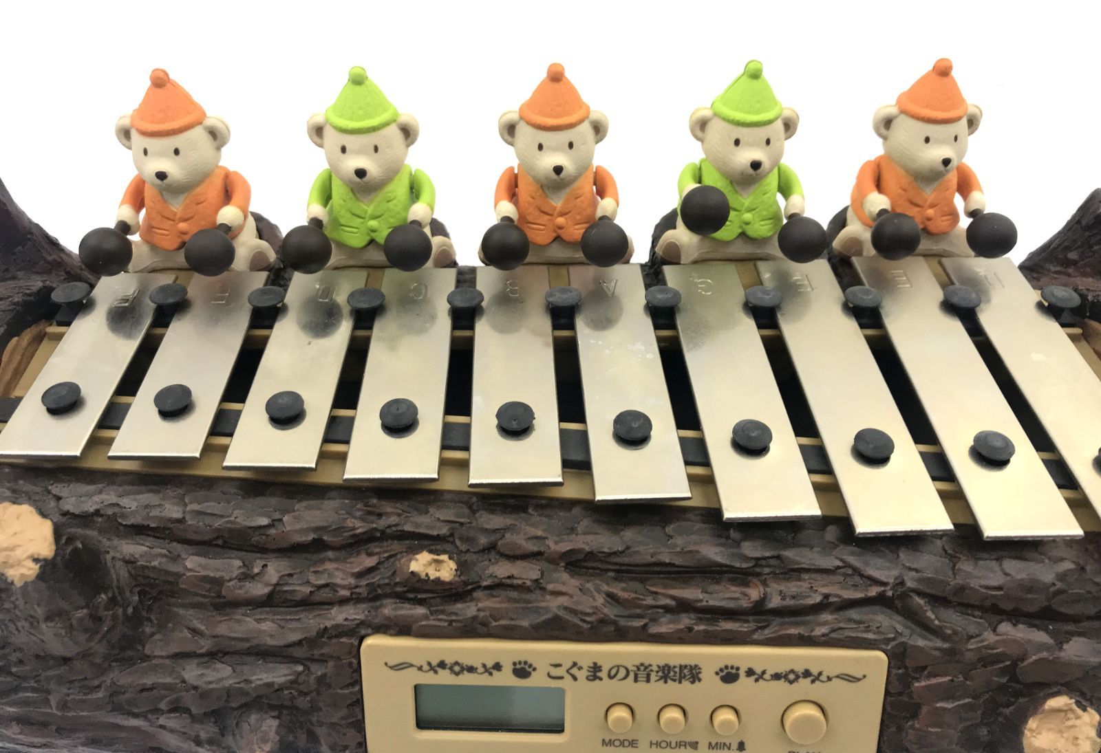 【美品】「こぐまの音楽隊」からくり時計 盛岡68-0044］ビーアイ こぐまの音楽隊 からくりオルゴール 目覚まし