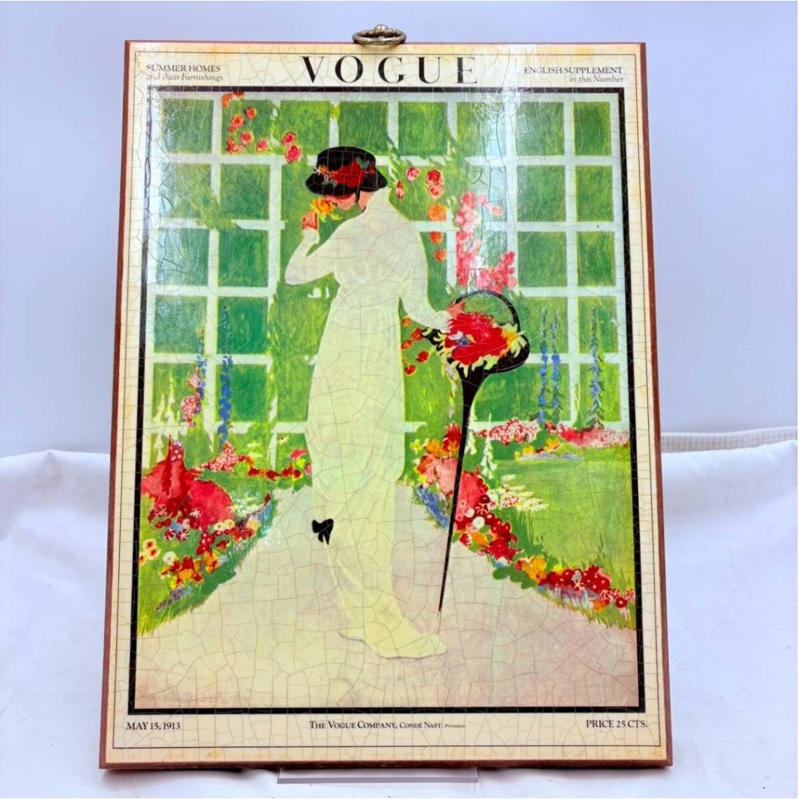 VOGUE 1913年5月15日号デザイン ウォールデコ 木製パネル 現状品
