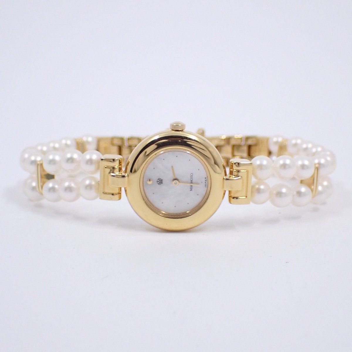MIKIMOTO JAL限定 2連パールウォッチレディース 腕時計 チェーン欠品 MIKIMOTO（ミキモト） JAL 2連パールブレスウォッチ クォーツ