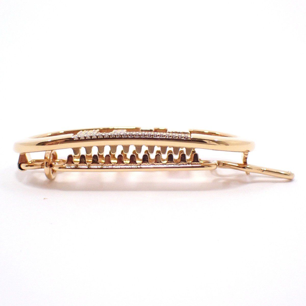 FENDI フェンディ オーロック ヘアクリップ ゴールド色金具/ライン