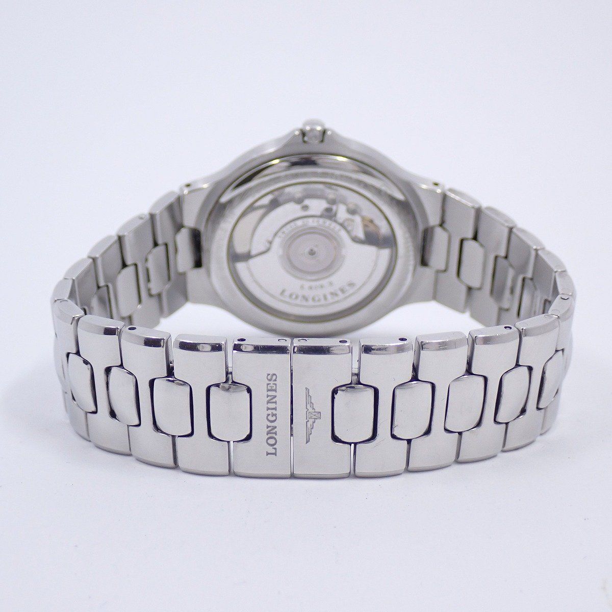 ロンジン コンクエスト 自動巻き メンズ 腕時計 シルバー文字盤 純正SS