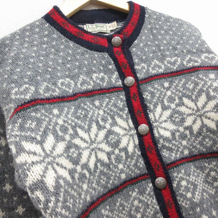 古着 エルエルビーン 長袖 ノルディック セーター レディース 90年代 90s 雪柄 バーズアイ ヘンリーネック USA製 薄ベージュ他 25nov17 L.L.Bean（エルエルビーン） 古着 長袖 ノルディック セーター