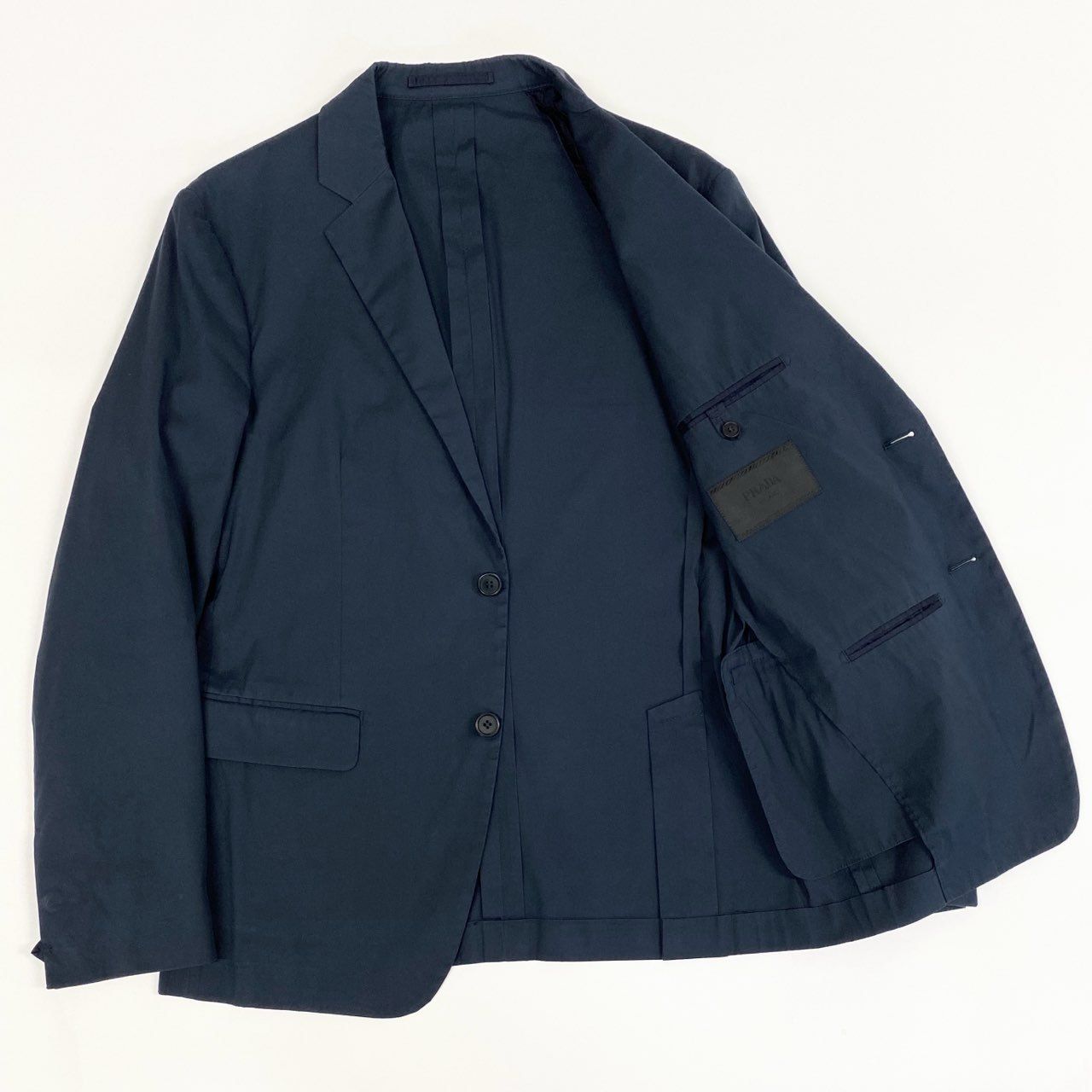 53a19 PRADA プラダ テーラードジャケット アンコンジャケット 伸縮
