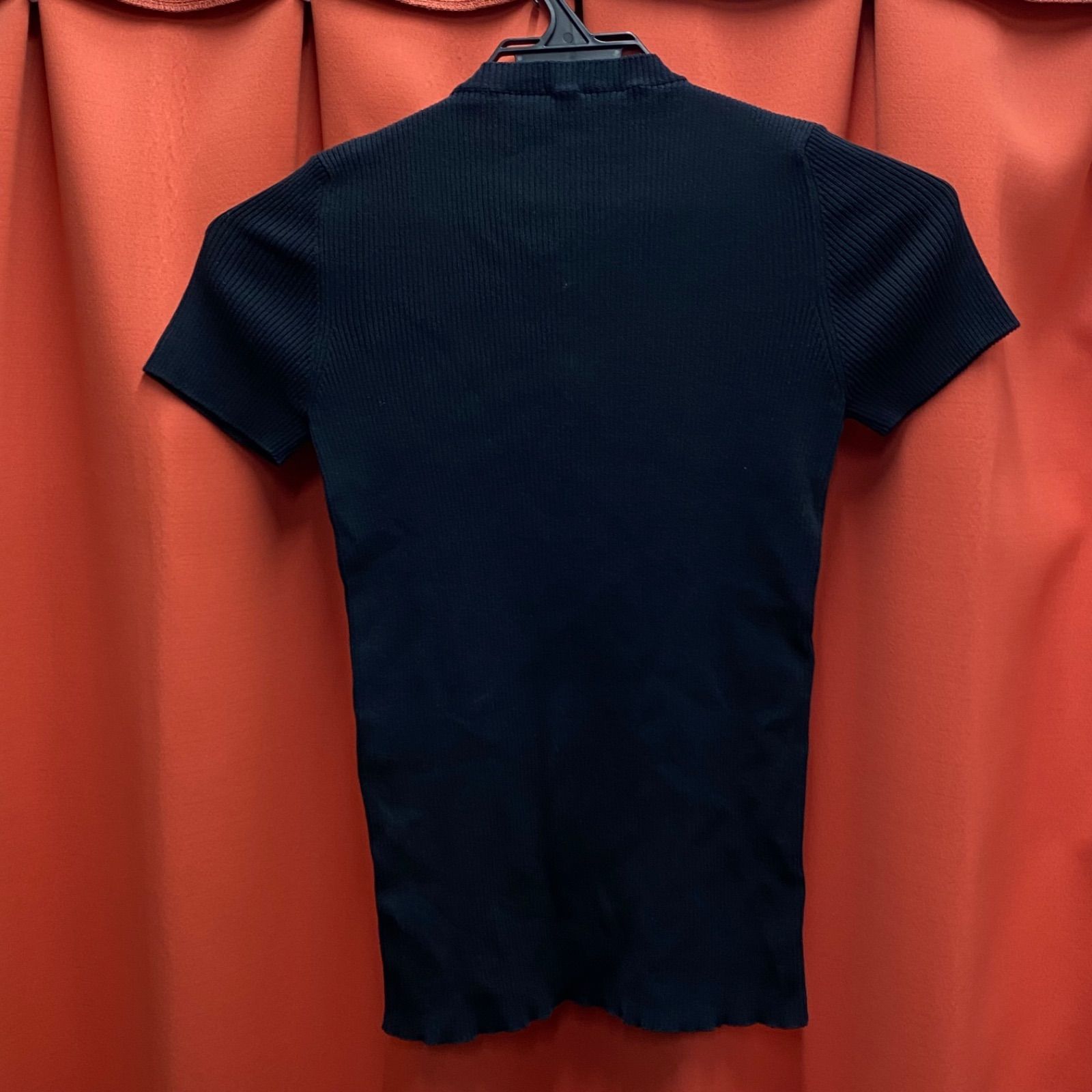 希少 CHANEL シャネル サマーニット 半袖 リブ セーター ブラック