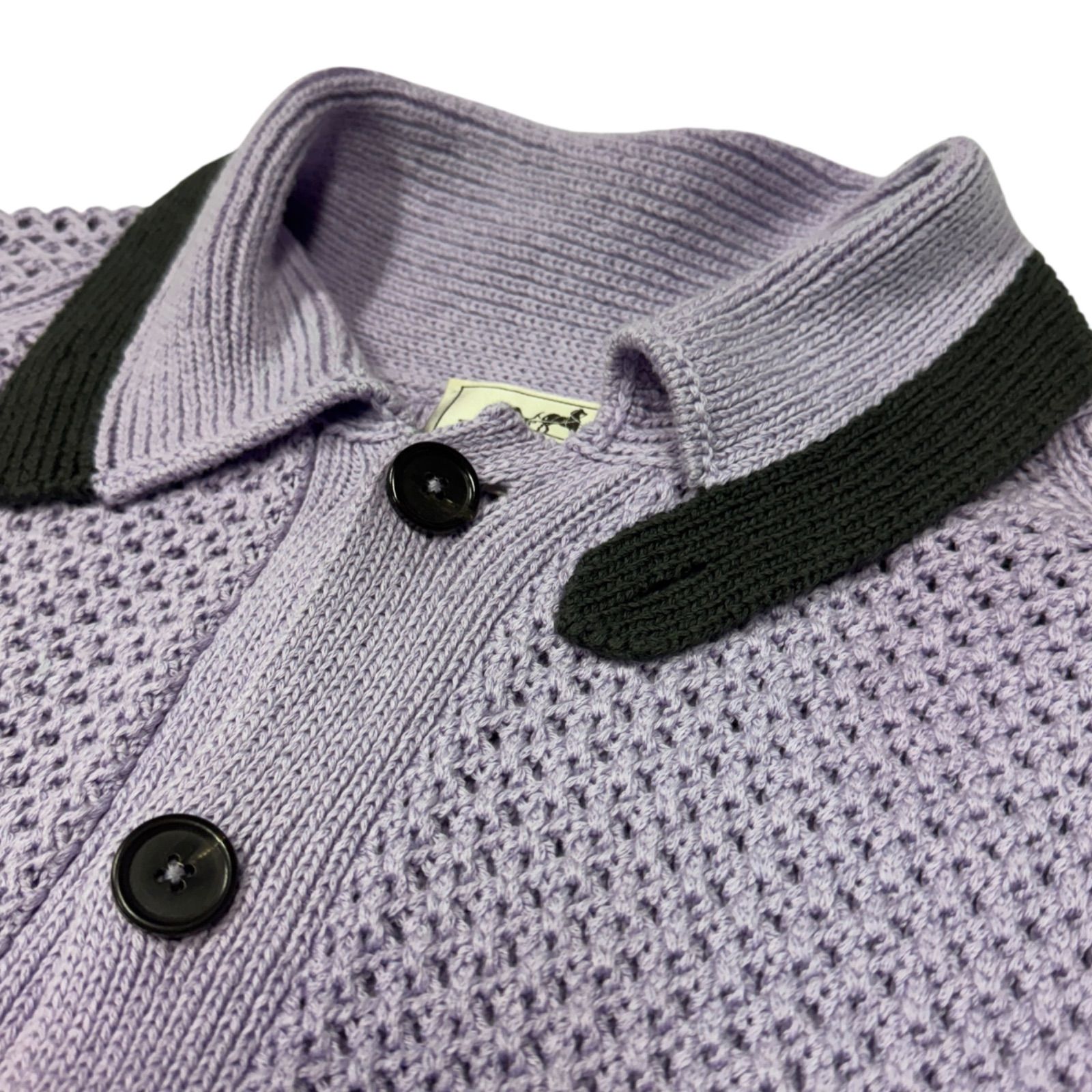 極美品 23SS HERMES エルメス Polo maxi mesh ポロ ニット メッシュ