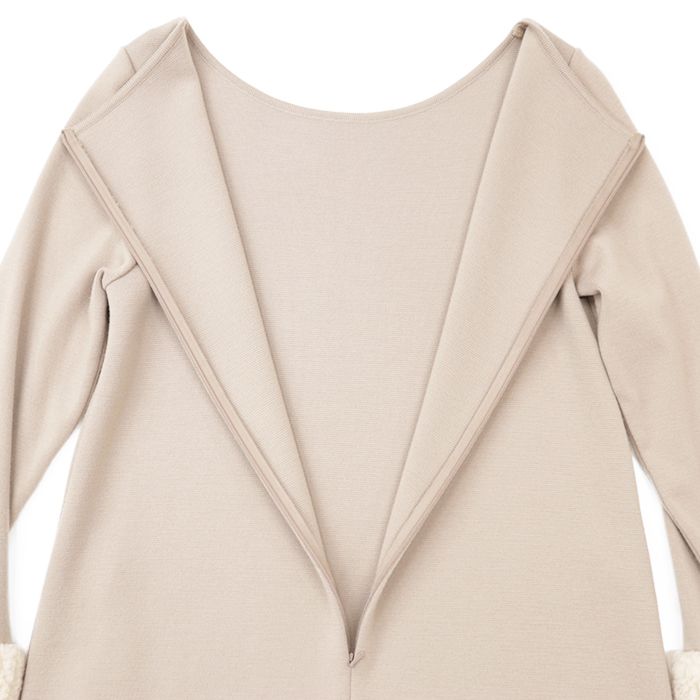 美品】FOXEY フォクシー ニットワンピース ボアトリム スリーブ バック  