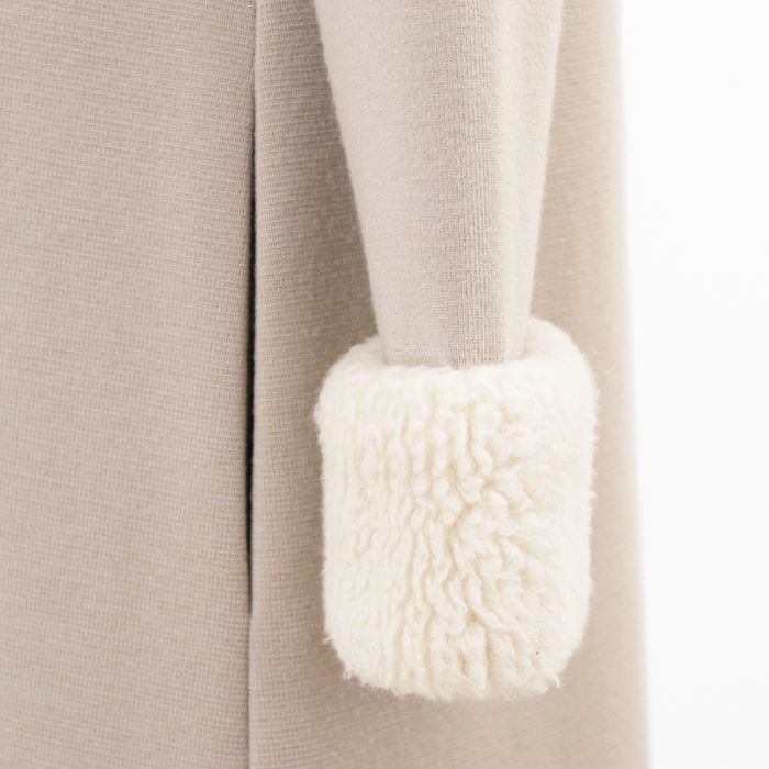 美品】FOXEY フォクシー ニットワンピース ボアトリム スリーブ バック  