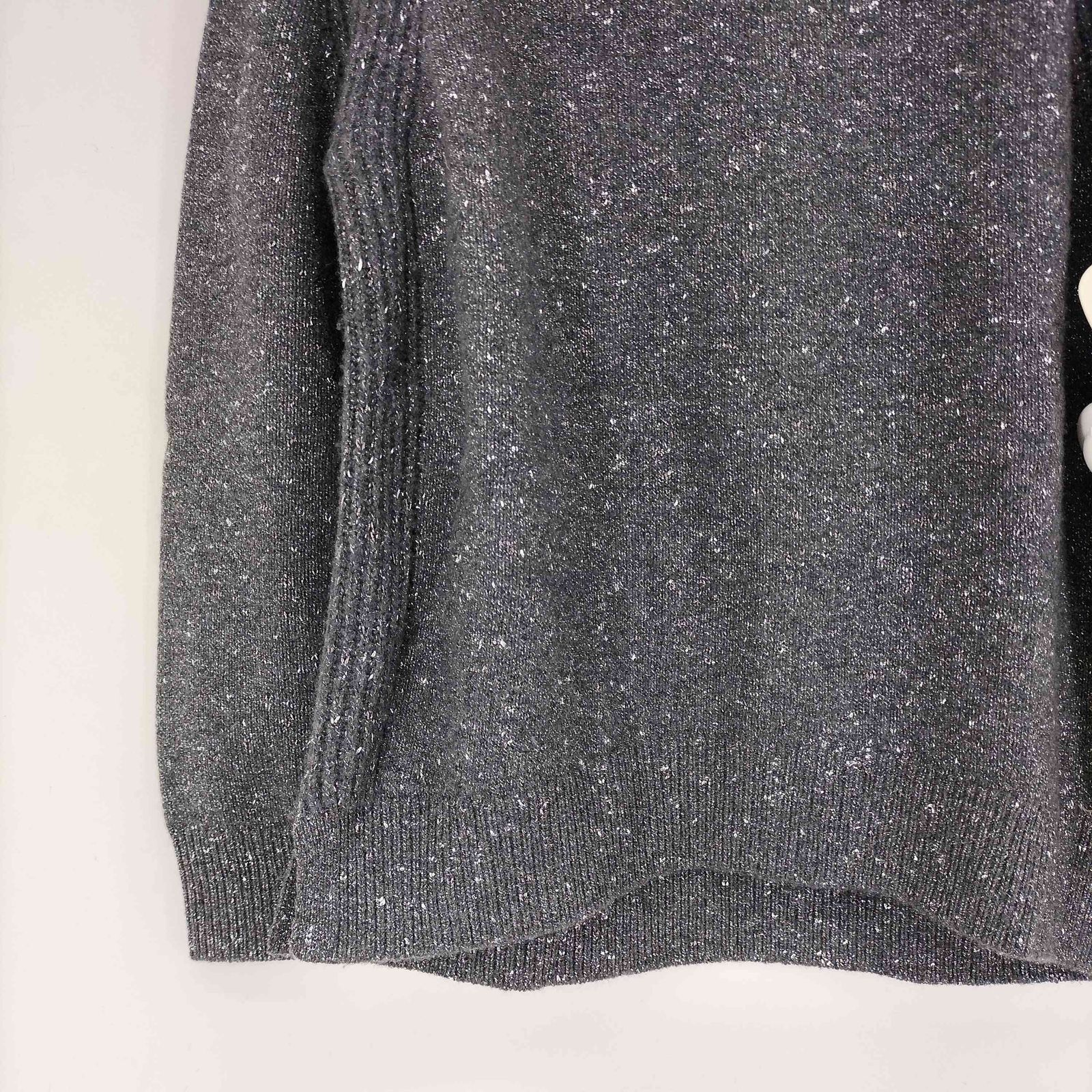 ドゥロワー Drawer カシミヤ混 ラメ5ゲージクルーネックニット